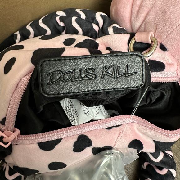 RARE Dolls Kill Exclusive Rat Plushie Crossbody Bag Embroidered Pink Punk Goth - Picture 4 of 4